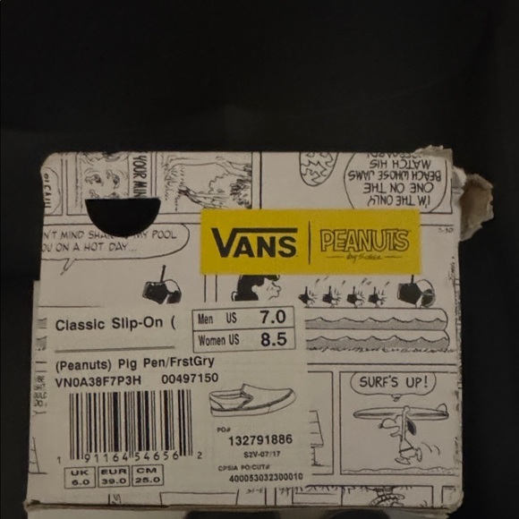 Vans X Peanuts Pig-Pen Slip On Sneaker Loafers with BOX - Picture 8 of 9